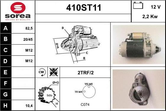 STARTCAR 410ST11 - Стартер autospares.lv