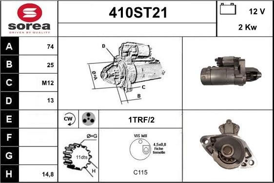 STARTCAR 410ST21 - Стартер autospares.lv