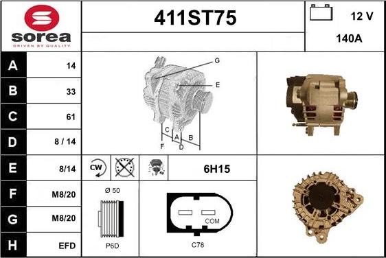 STARTCAR 411ST75 - Генератор autospares.lv