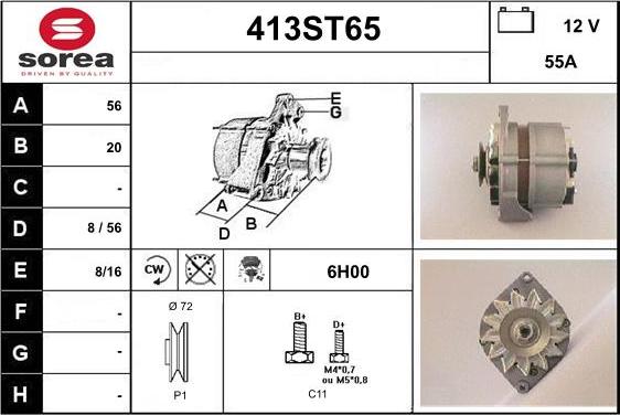 STARTCAR 413ST65 - Генератор autospares.lv