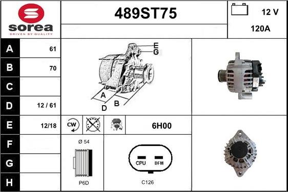 STARTCAR 489ST75 - Генератор autospares.lv