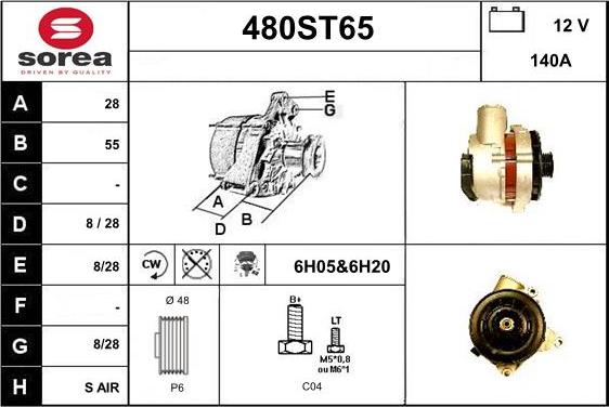 STARTCAR 480ST65 - Генератор autospares.lv