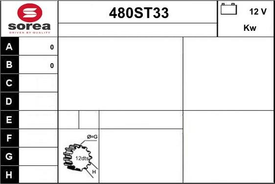 STARTCAR 480ST33 - Стартер autospares.lv