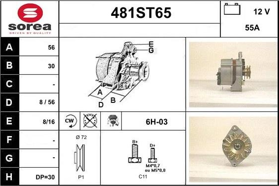 STARTCAR 481ST65 - Генератор autospares.lv