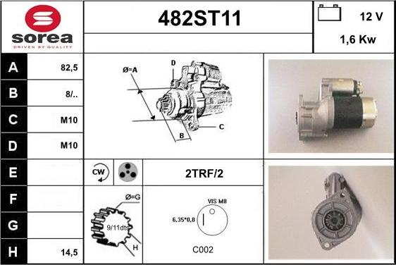 STARTCAR 482ST11 - Стартер autospares.lv