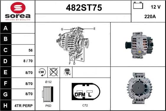 STARTCAR 482ST75 - Генератор autospares.lv