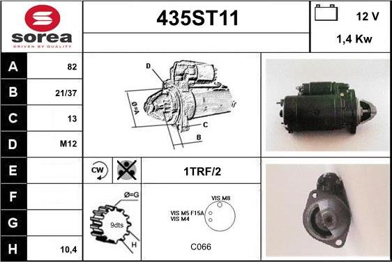 STARTCAR 435ST11 - Стартер autospares.lv