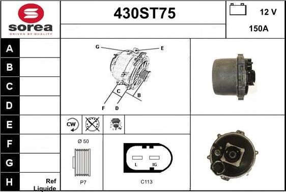 STARTCAR 430ST75 - Генератор autospares.lv