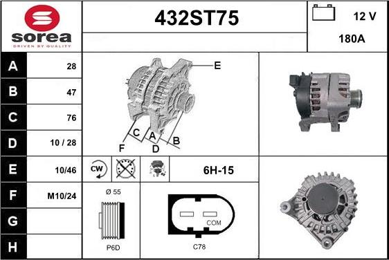 STARTCAR 432ST75 - Генератор autospares.lv