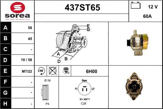 STARTCAR 437ST65 - Генератор autospares.lv