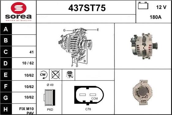 STARTCAR 437ST75 - Генератор autospares.lv