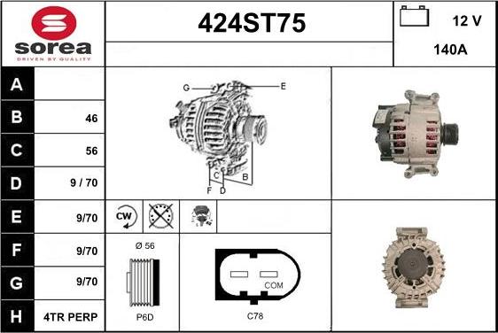 STARTCAR 424ST75 - Генератор autospares.lv