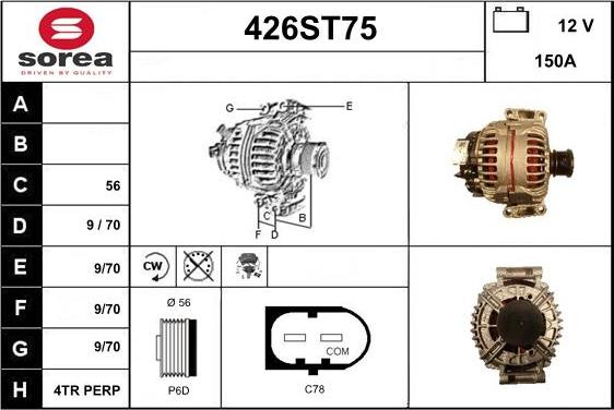 STARTCAR 426ST75 - Генератор autospares.lv