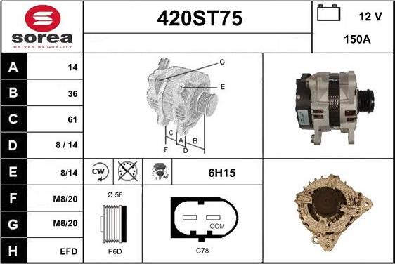 STARTCAR 420ST75 - Генератор autospares.lv