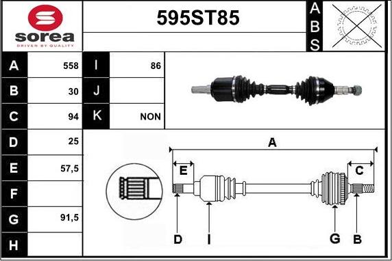 STARTCAR 595ST85 - Приводной вал autospares.lv