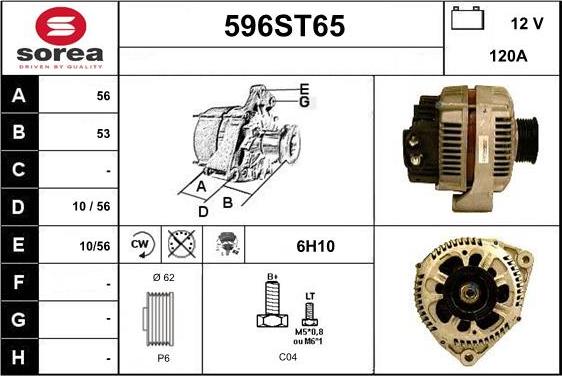 STARTCAR 596ST65 - Генератор autospares.lv