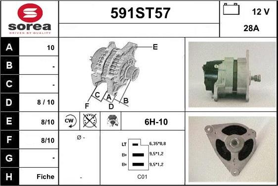 STARTCAR 591ST57 - Генератор autospares.lv