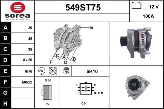 STARTCAR 549ST75 - Генератор autospares.lv