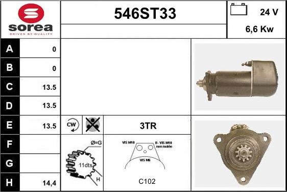 STARTCAR 546ST33 - Стартер autospares.lv