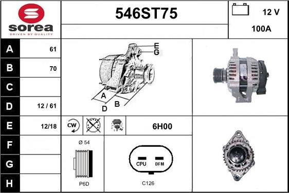 STARTCAR 546ST75 - Генератор autospares.lv