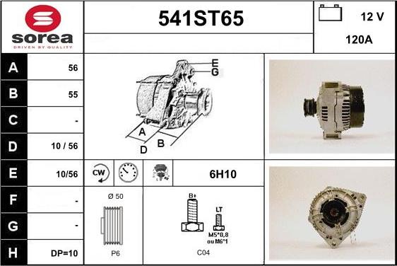 STARTCAR 541ST65 - Генератор autospares.lv