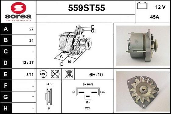 STARTCAR 559ST55 - Генератор autospares.lv