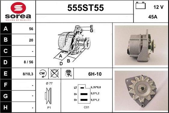 STARTCAR 555ST55 - Генератор autospares.lv