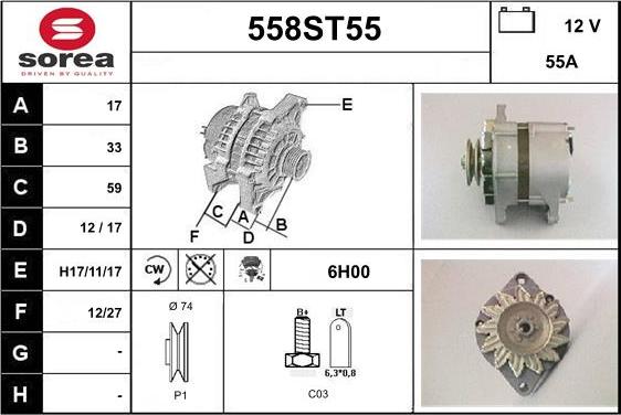 STARTCAR 558ST55 - Генератор autospares.lv