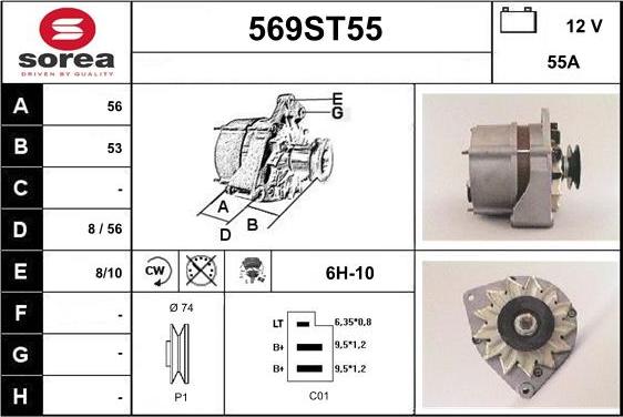 STARTCAR 569ST55 - Генератор autospares.lv