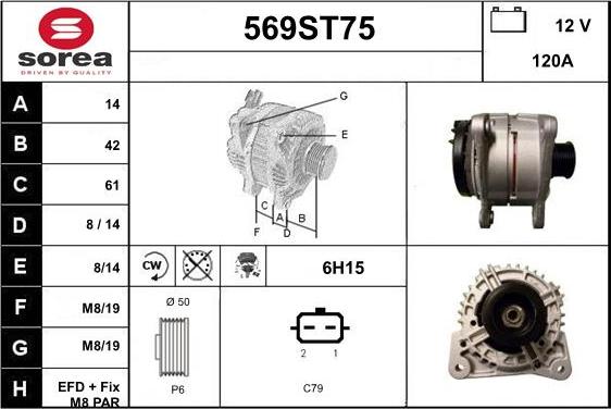 STARTCAR 569ST75 - Генератор autospares.lv