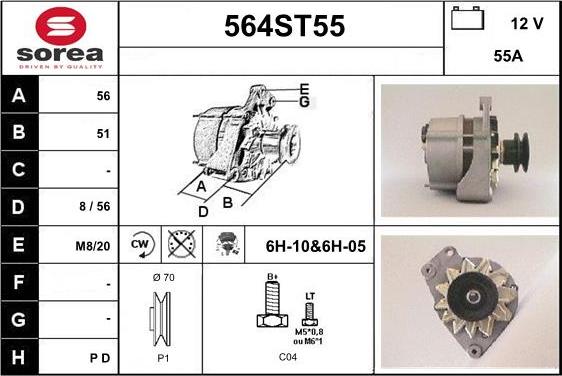 STARTCAR 564ST55 - Генератор autospares.lv