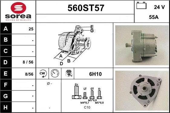 STARTCAR 560ST57 - Генератор autospares.lv