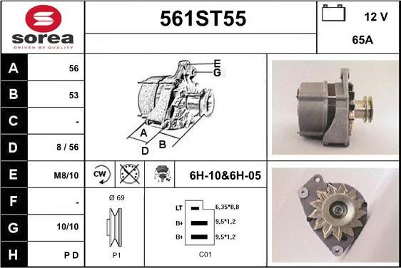 STARTCAR 561ST55 - Генератор autospares.lv