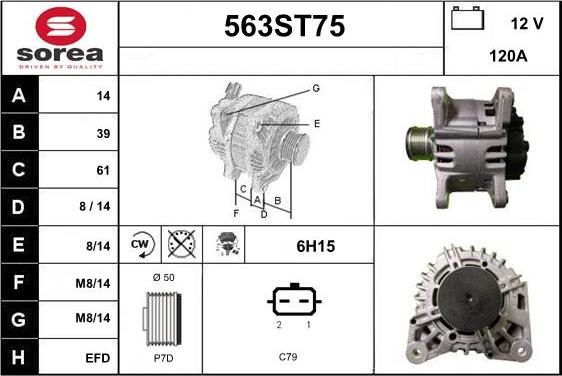 STARTCAR 563ST75 - Генератор autospares.lv