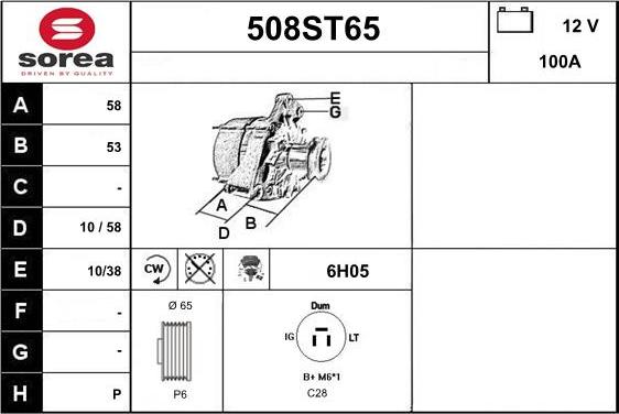 STARTCAR 508ST65 - Генератор autospares.lv