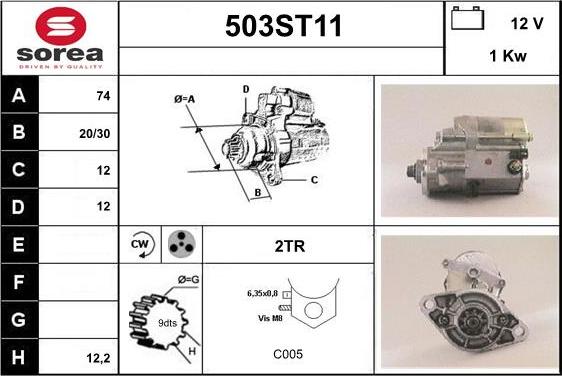 STARTCAR 503ST11 - Стартер autospares.lv