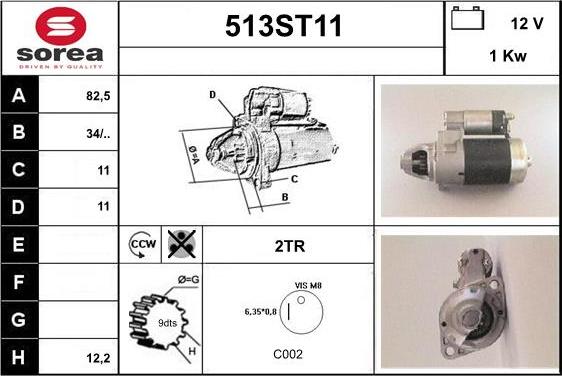 STARTCAR 513ST11 - Стартер autospares.lv