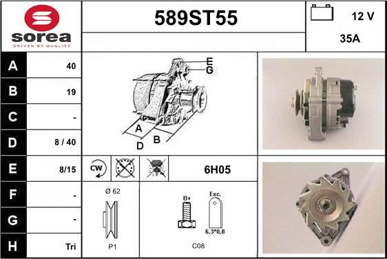 STARTCAR 589ST55 - Генератор autospares.lv