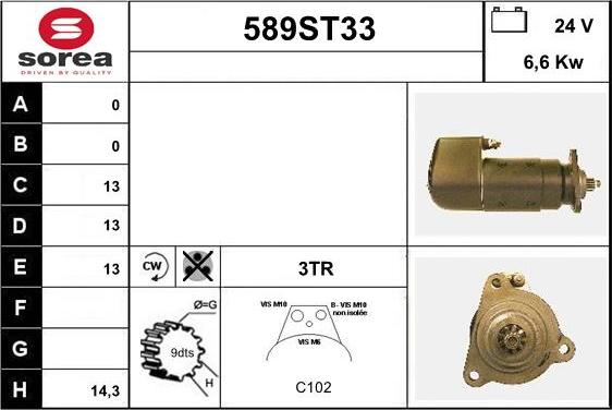 STARTCAR 589ST33 - Стартер autospares.lv