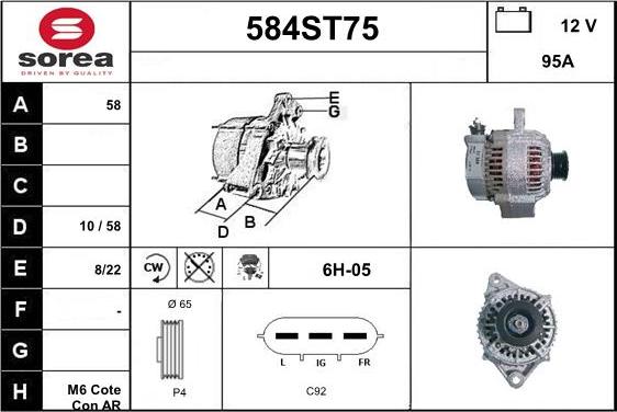 STARTCAR 584ST75 - Генератор autospares.lv