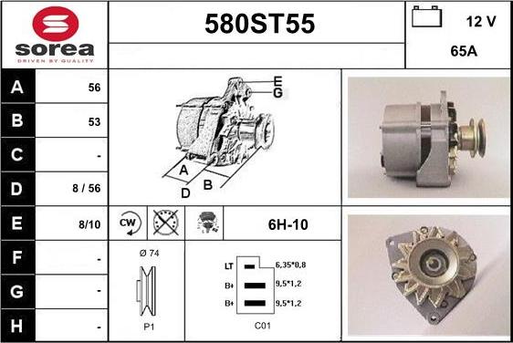 STARTCAR 580ST55 - Генератор autospares.lv