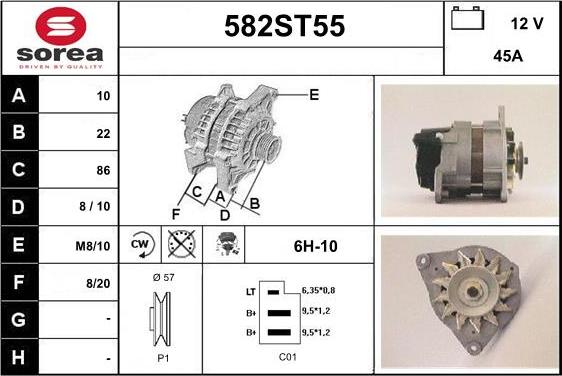 STARTCAR 582ST55 - Генератор autospares.lv