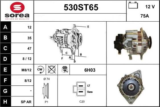 STARTCAR 530ST65 - Генератор autospares.lv