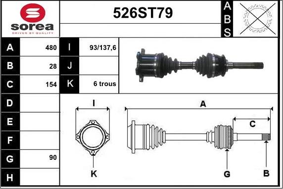 STARTCAR 526ST79 - Приводной вал autospares.lv