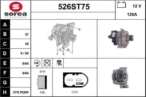 STARTCAR 526ST75 - Генератор autospares.lv