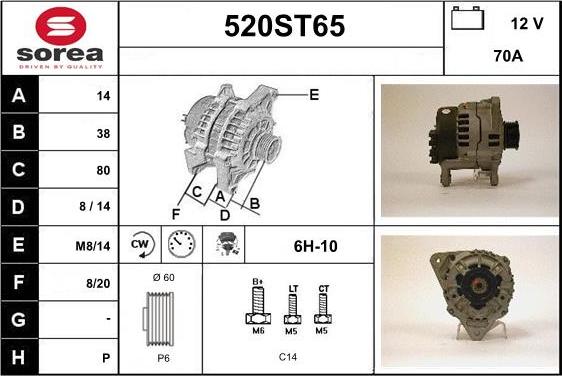 STARTCAR 520ST65 - Генератор autospares.lv