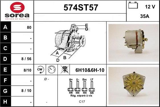 STARTCAR 574ST57 - Генератор autospares.lv