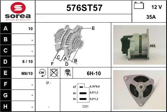 STARTCAR 576ST57 - Генератор autospares.lv