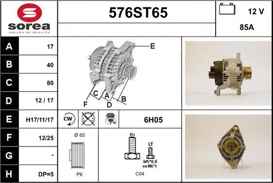 STARTCAR 576ST65 - Генератор autospares.lv