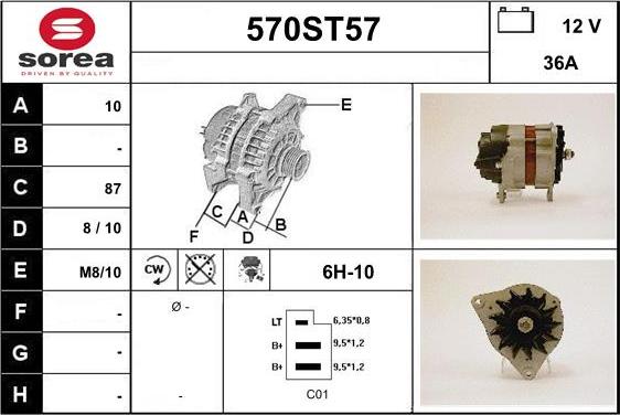 STARTCAR 570ST57 - Генератор autospares.lv